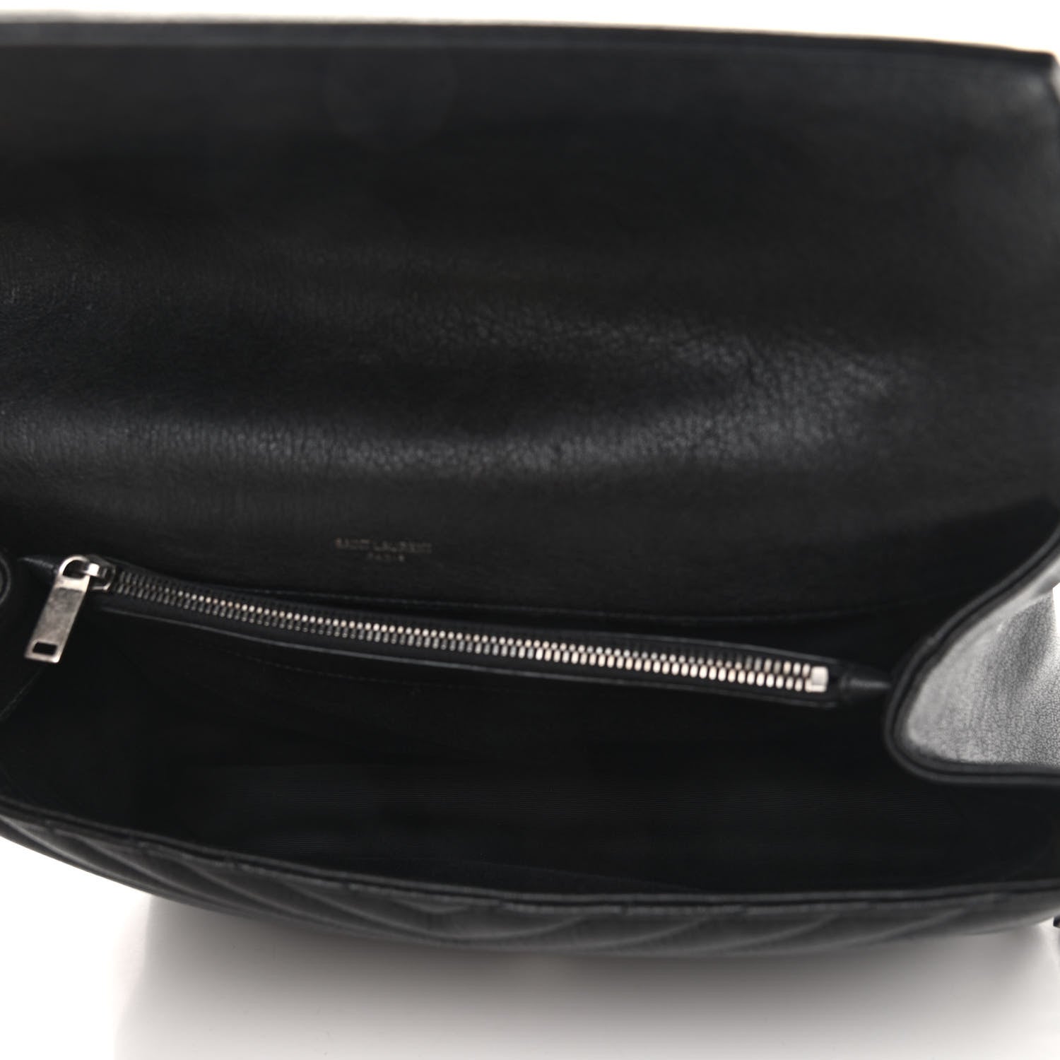 Saint Laurent Sheepskin Matelasse Chevron Monogram Large College Satchel Black 5 of 12