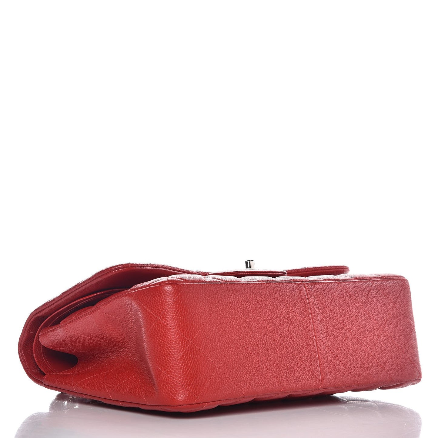 Caviar Quilted Jumbo Double Flap Red