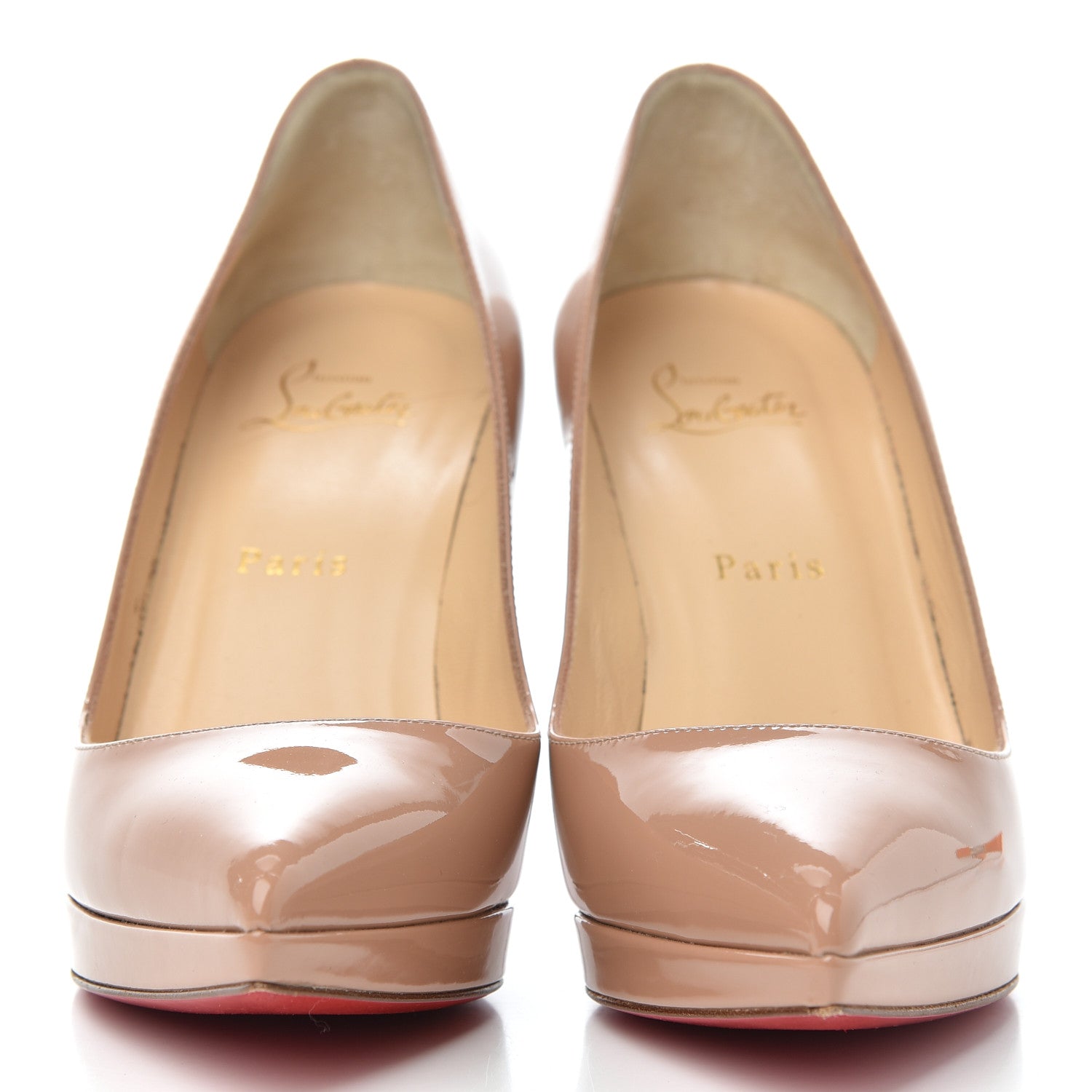 Christian Louboutin Patent Pigalle Plato 100 Pumps 38 Nude 2 of 15