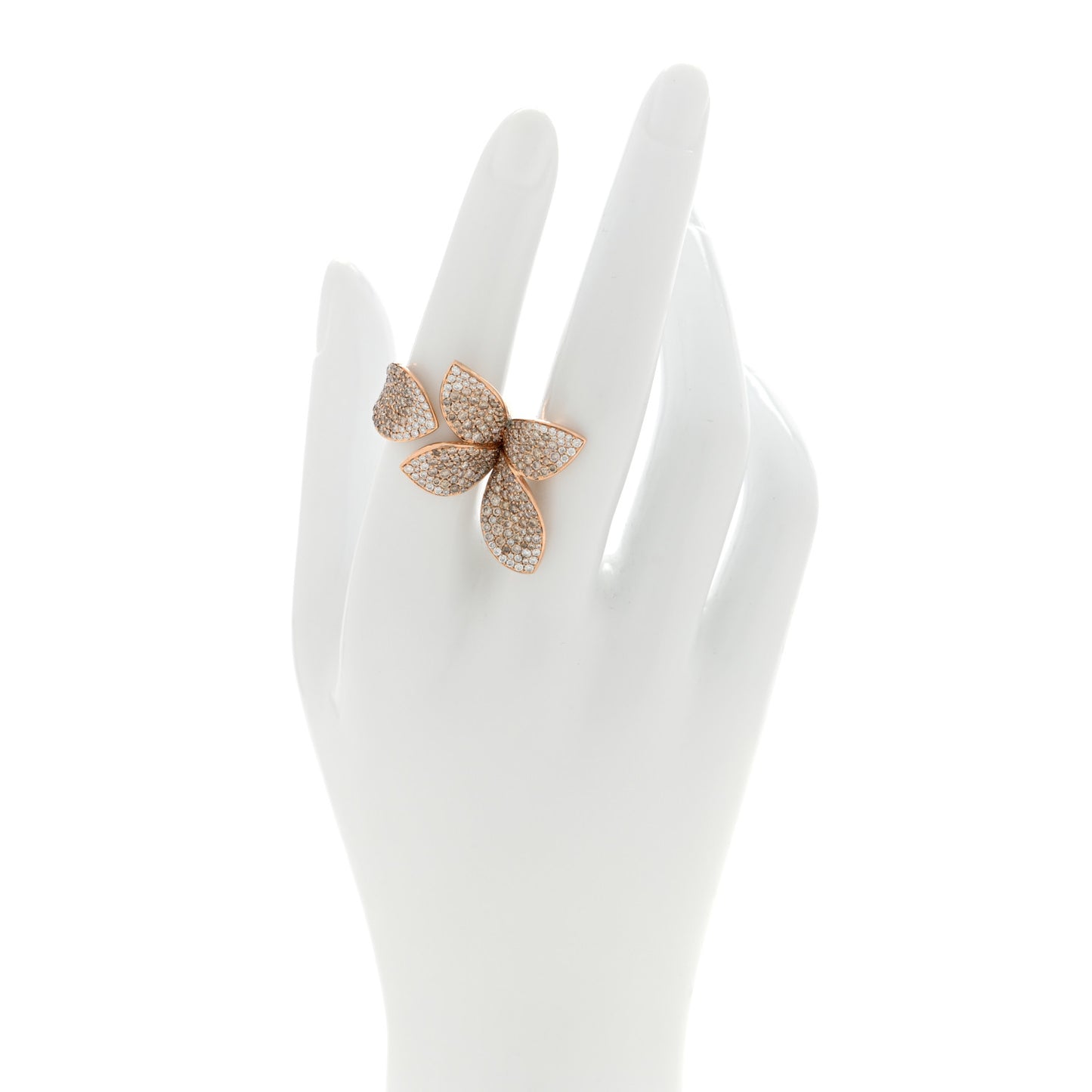 18K Rose Gold Champagne Diamond Giardini Segreti Ring Ring 54 6.75