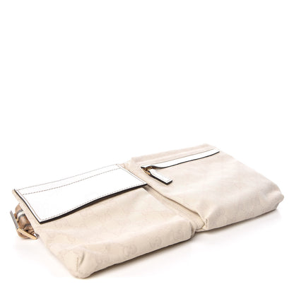 Gucci GG Monogram Web Double Pocket Belt Bag White 4 of 10