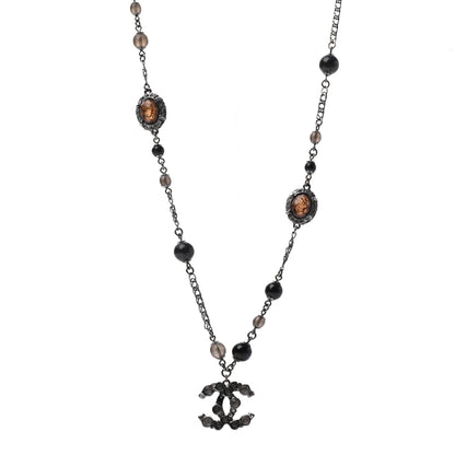 Chanel Ruthenium Baroque CC Pendant Necklace Black 1 of 5
