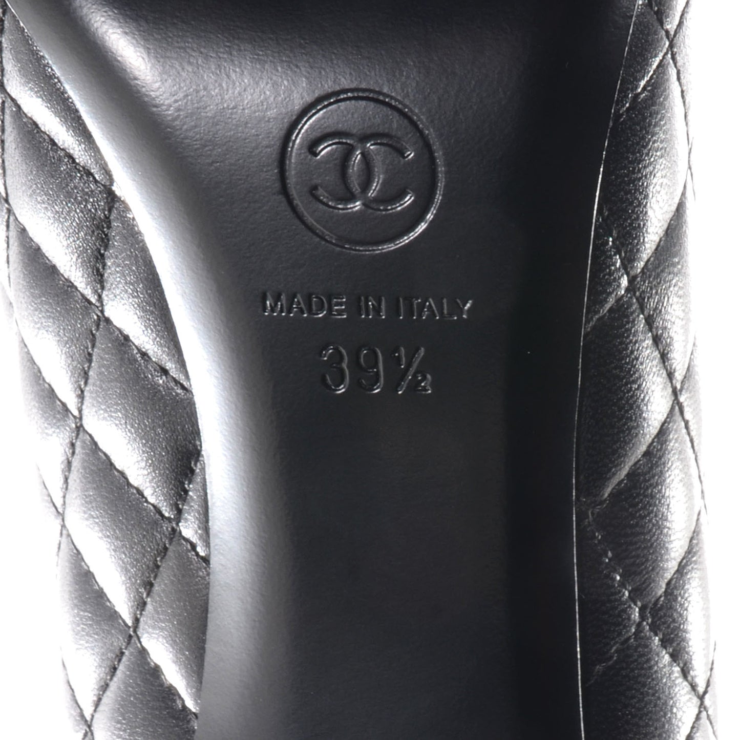 Lambskin Quilted CC Pumps 39.5 Black