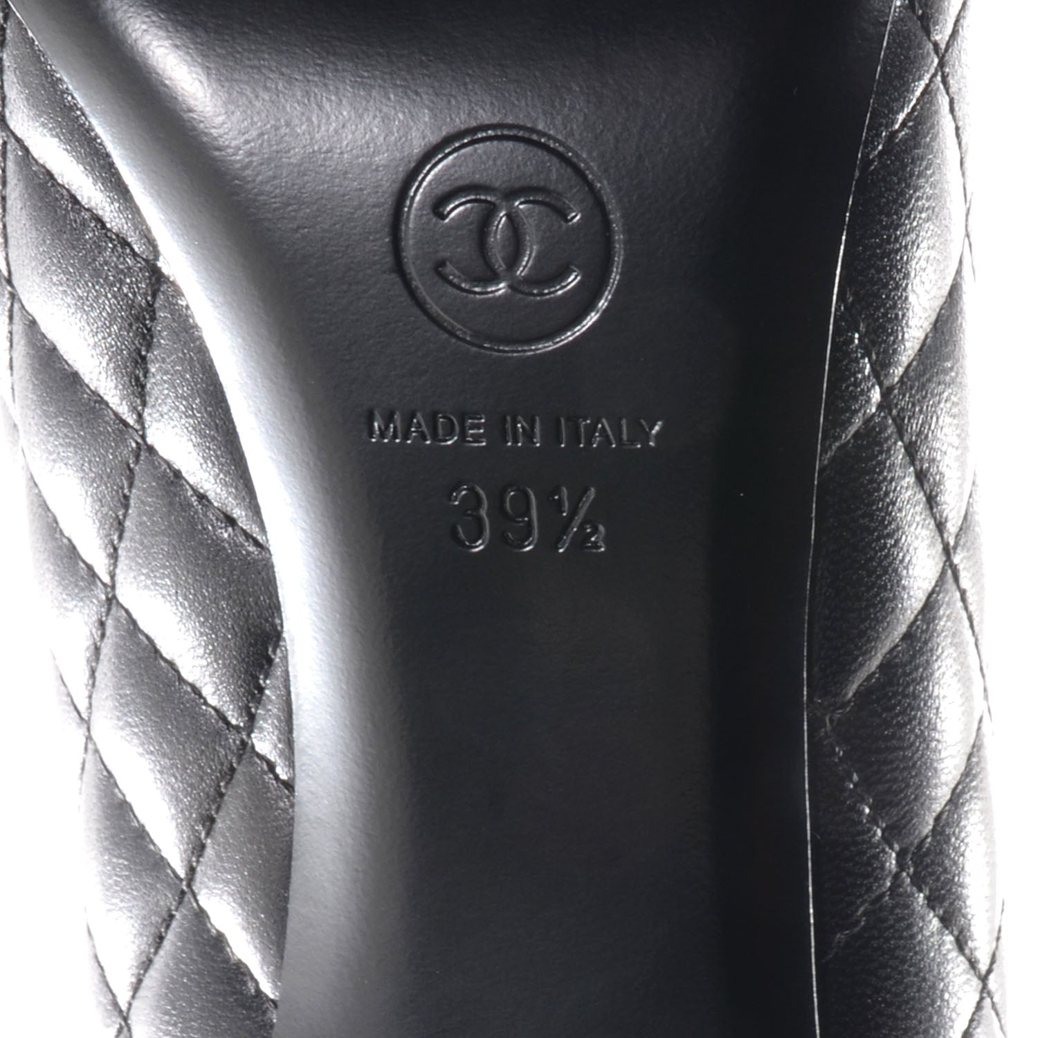 Chanel Lambskin Quilted CC Pumps 39.5 Black 6 of 8