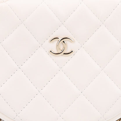 Chanel Lambskin Quilted Chain Around Pouch Hobo White 7 of 9