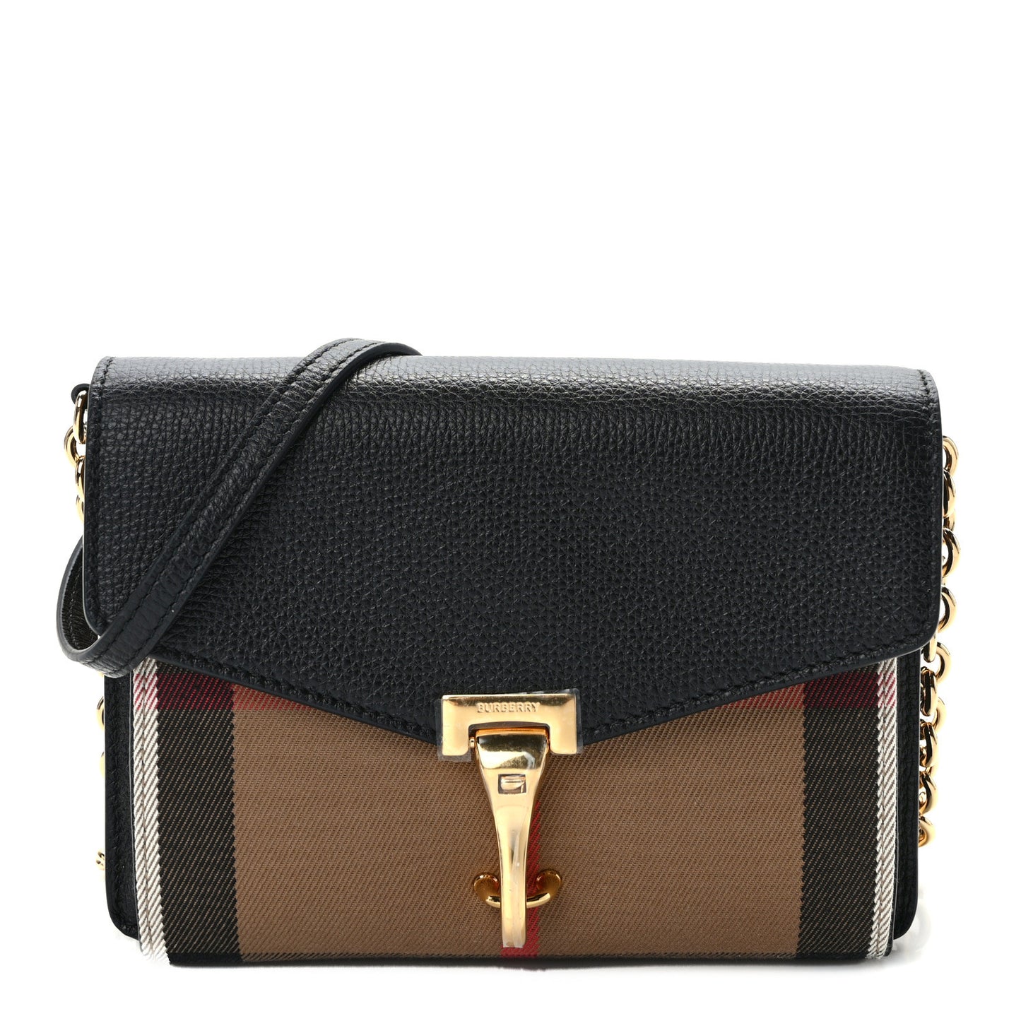 Derby Calfskin House Check Baby Macken Crossbody Bag Black