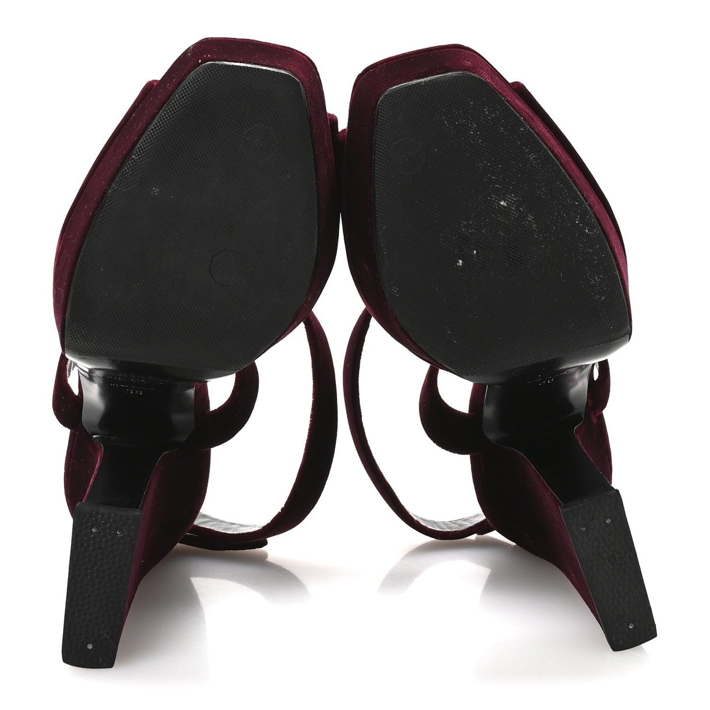 Velvet Platform Sandals 38 Burgundy