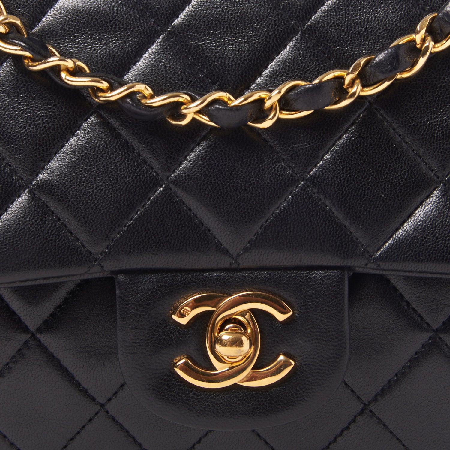 Chanel Lambskin Quilted Medium Double Flap Black 8 of 9