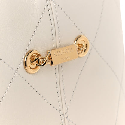 Chanel Calfskin Quilted Small Shopping Bag White 12 of 12