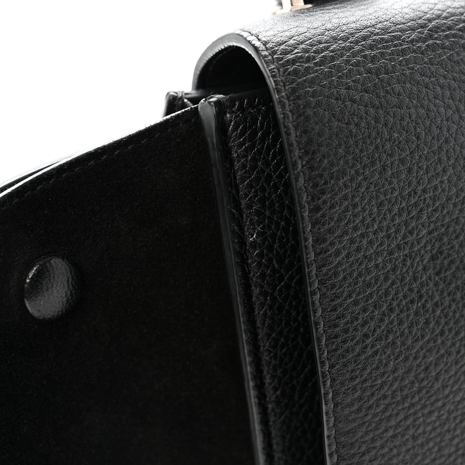 Celine Drummed Calfskin Suede Medium Trapeze Black 11 of 15