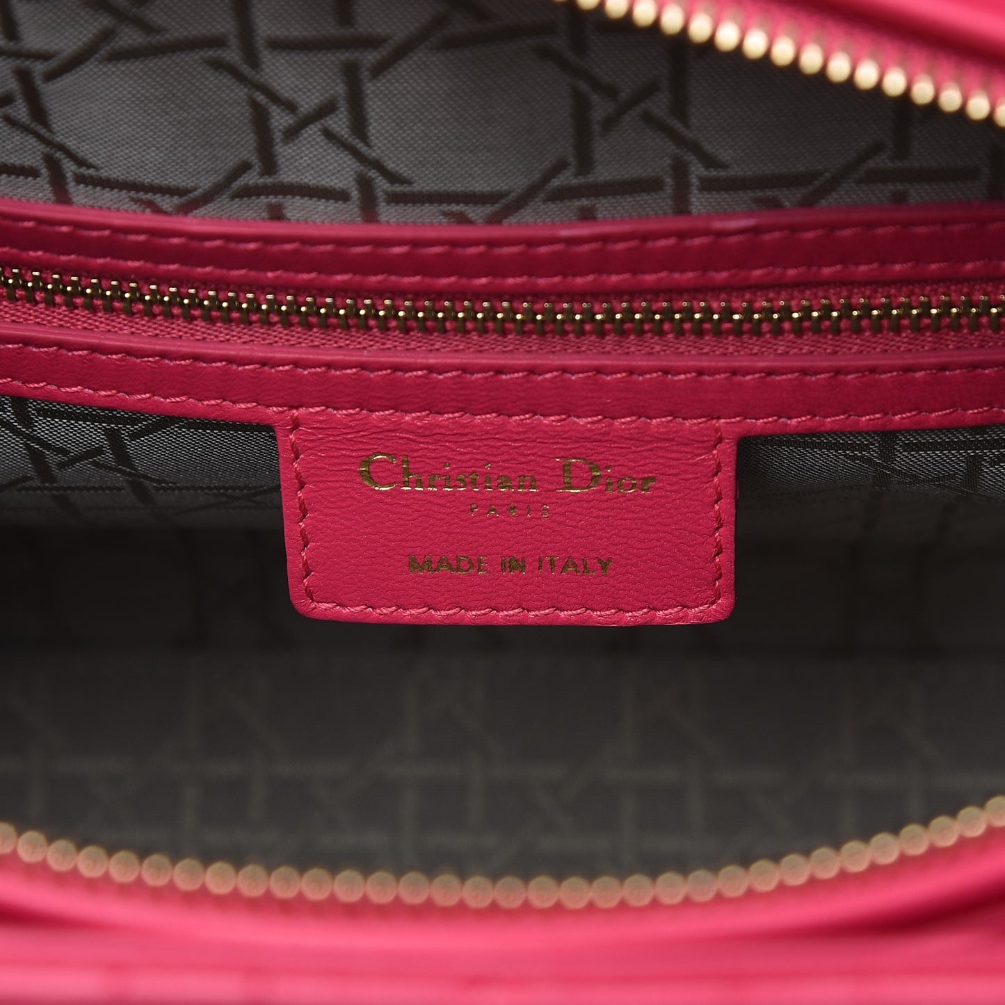 Lambskin Cannage Large Lady Dior Fuchsia