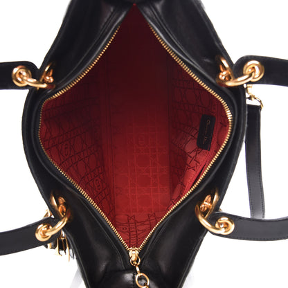Christian Dior Lambskin Cannage Large Lady Dior Black 7 of 9