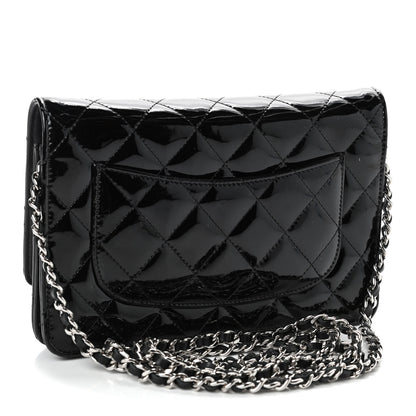 Chanel Patent Quilted Wallet On Chain WOC Black 2 of 5