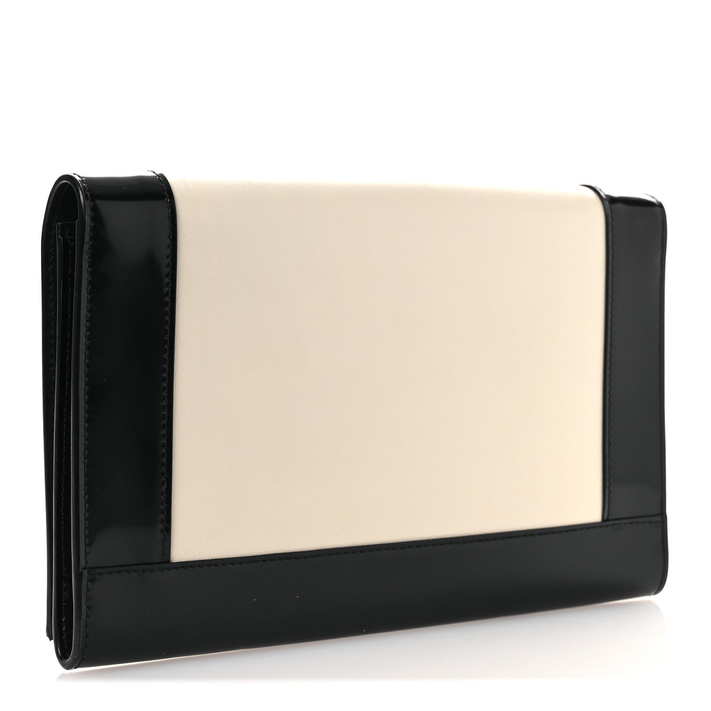 Nappa Patent Calfskin Two-Toned Monogram Pouch Alabastro Black