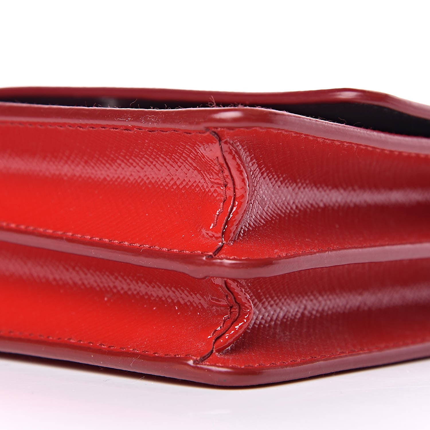 Prada Saffiano Vernice Wallet with Strap Rosso 12 of 12