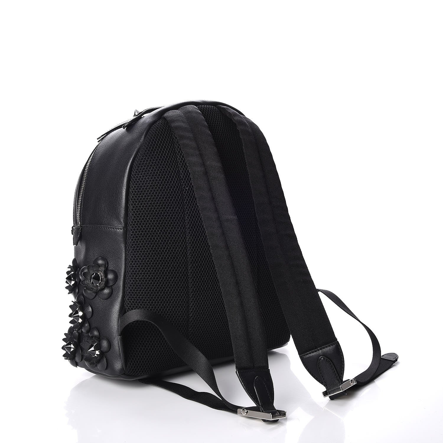 Fendi Vitello Dolce All Over Flowerland Large Backpack Black 3 of 7