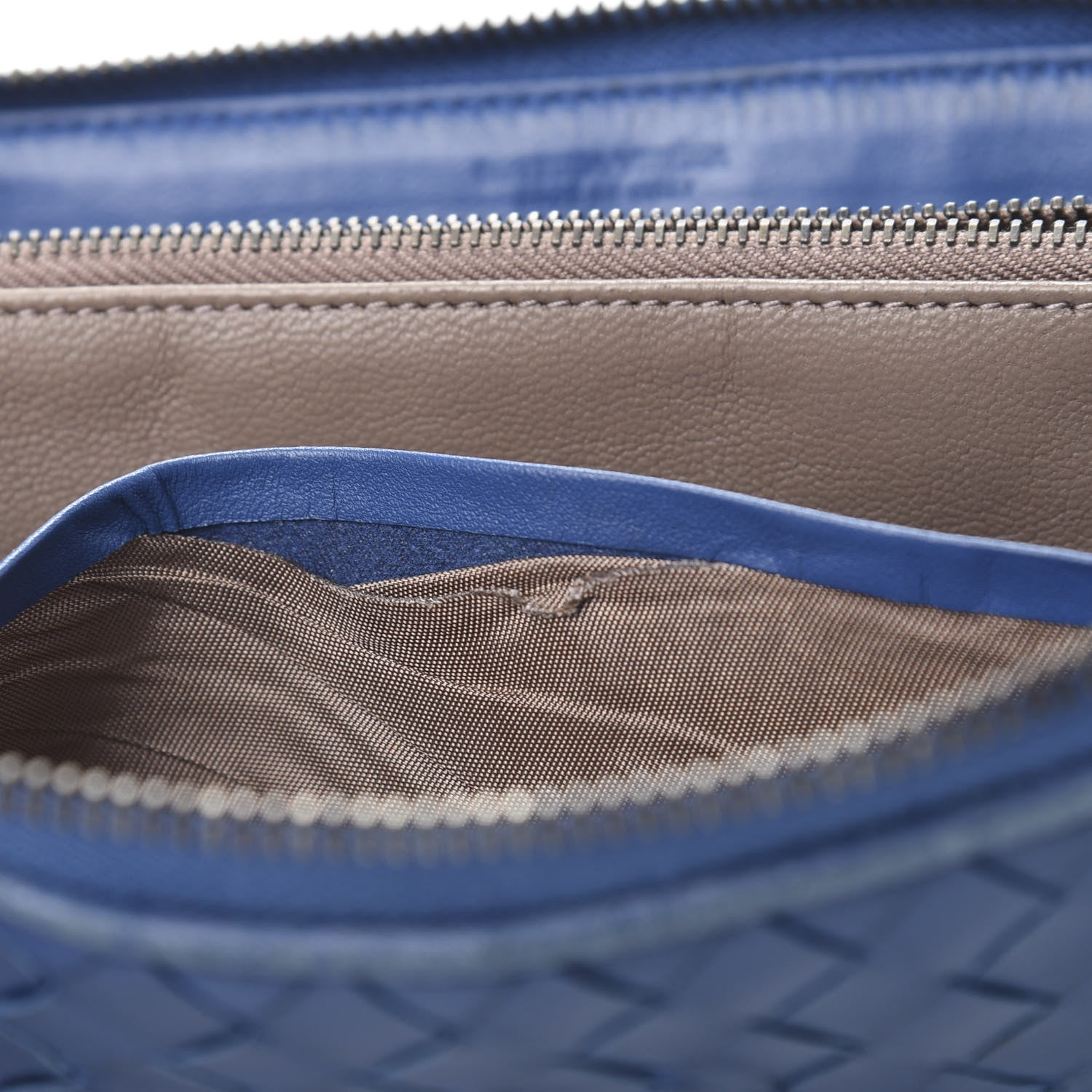 Bottega Veneta Nappa Intrecciato Zip Around Wallet Blue 8 of 13