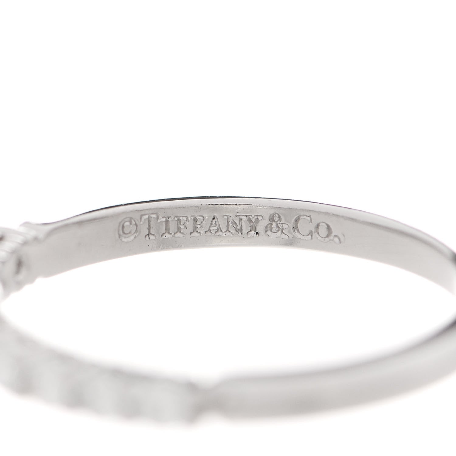 Tiffany Platinum Diamond .25ctw Embrace Half Circle Band Ring 50 5.5 4 of 6