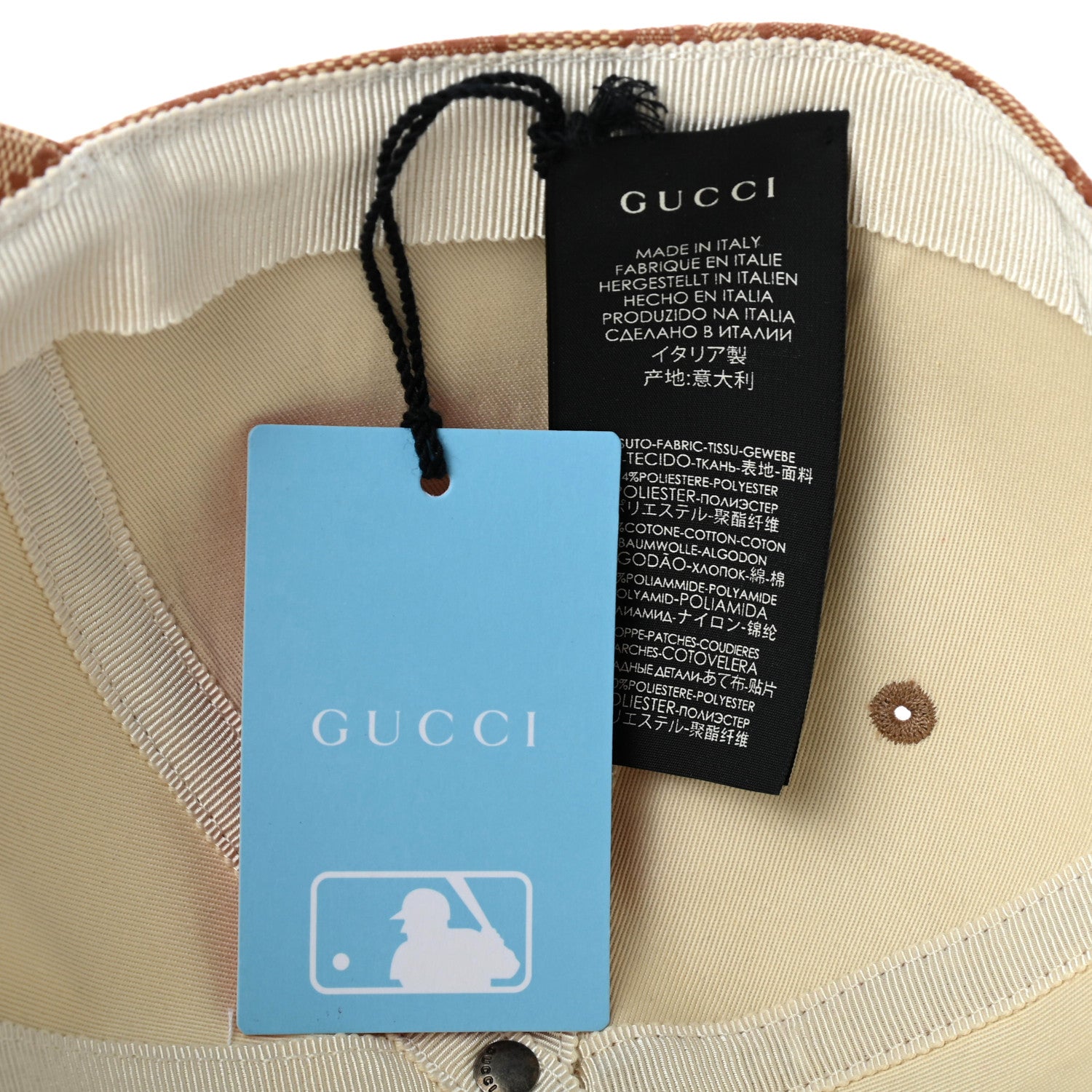 Gucci X MLB Monogram NY Yankees Baseball Hat 57-61 Beige Ruggine 9 of 10