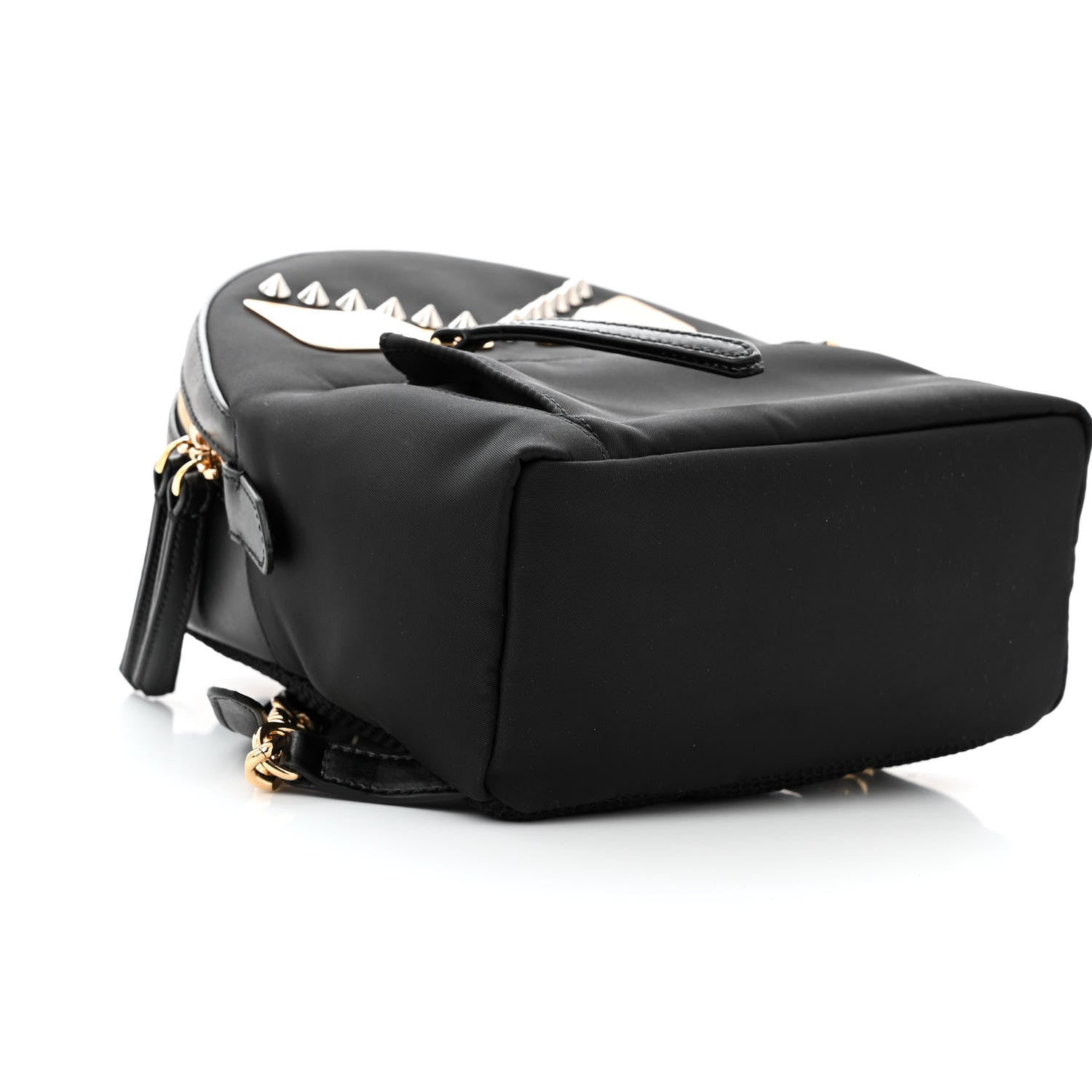 Fendi Nylon Vitello Liberty Metal Monster Eyes Studded Mini Backpack Black 9 of 10