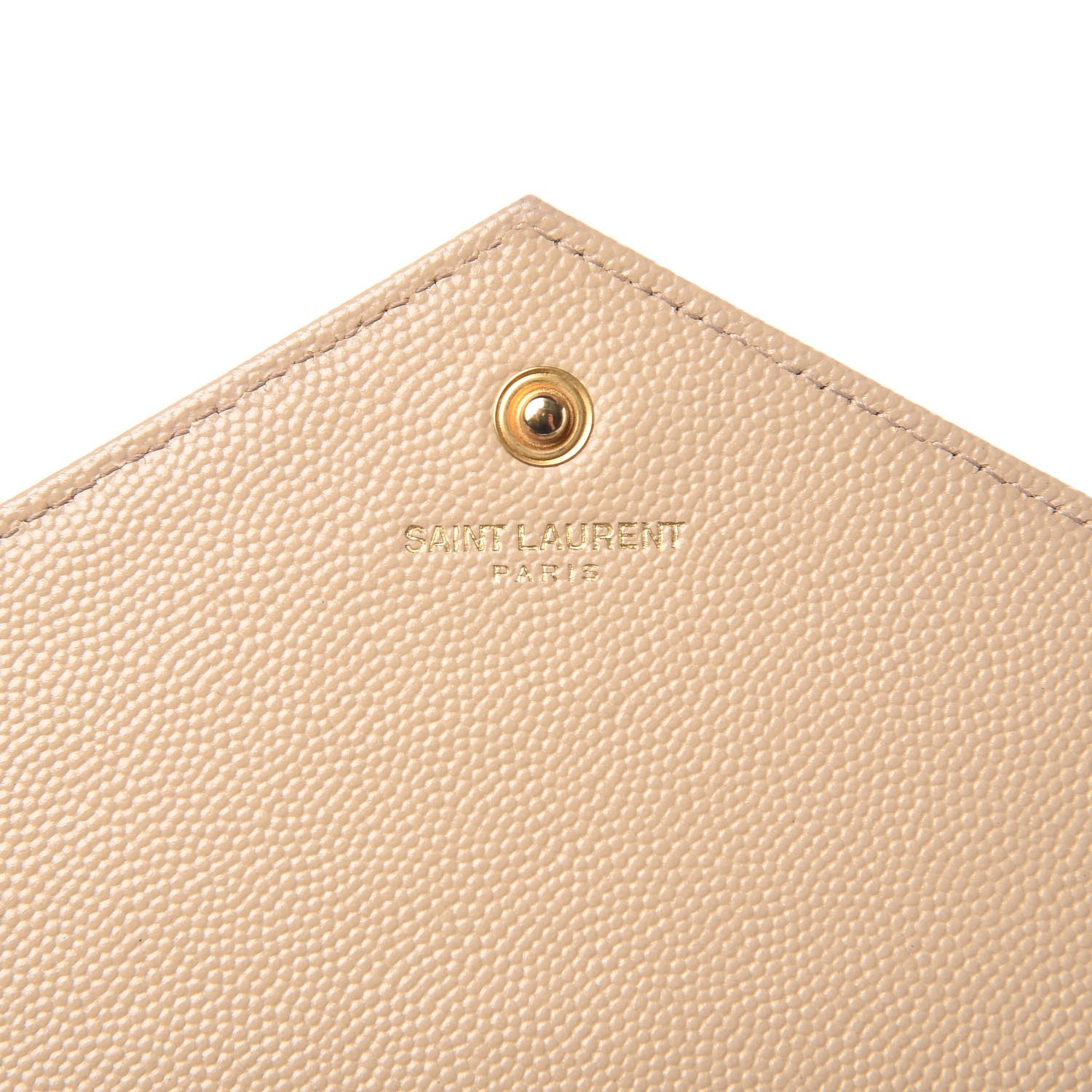 Saint Laurent Grain De Poudre Matelasse Chevron Monogram Chain Wallet Nude Powder 6 of 9