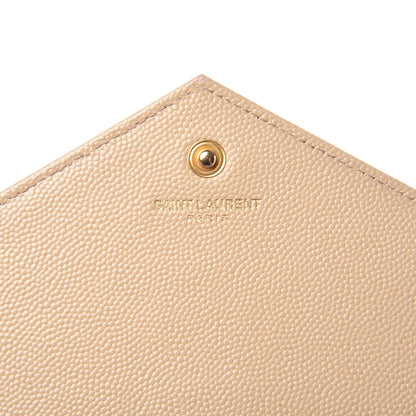Saint Laurent Grain De Poudre Matelasse Chevron Monogram Chain Wallet Nude Powder 6 of 9