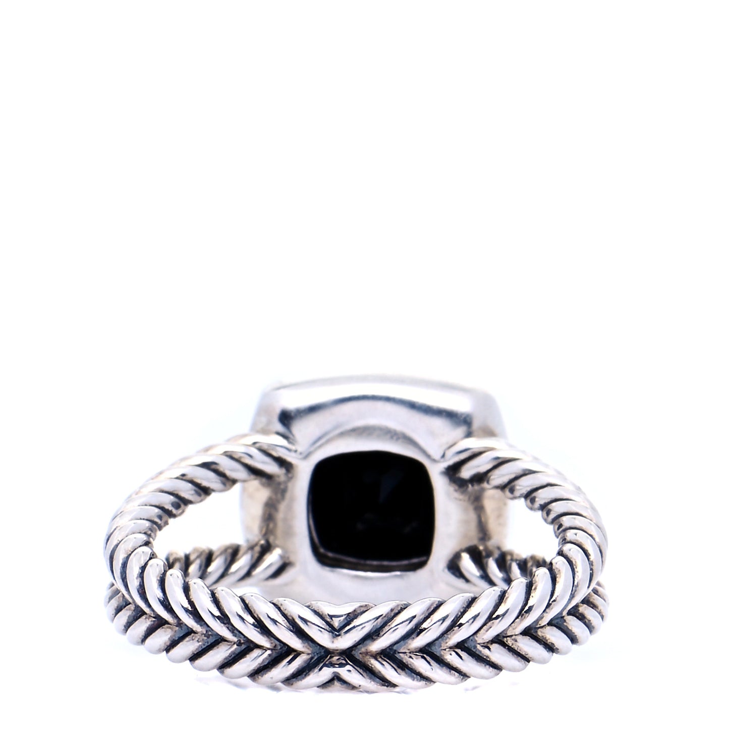 Sterling Silver Diamond Black Onyx 7mm Petite Albion Ring 52 6