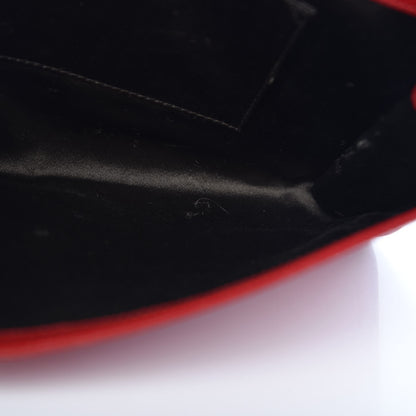 Saint Laurent Textured Patent Monogram Large Belle De Jour Clutch Red 15 of 15