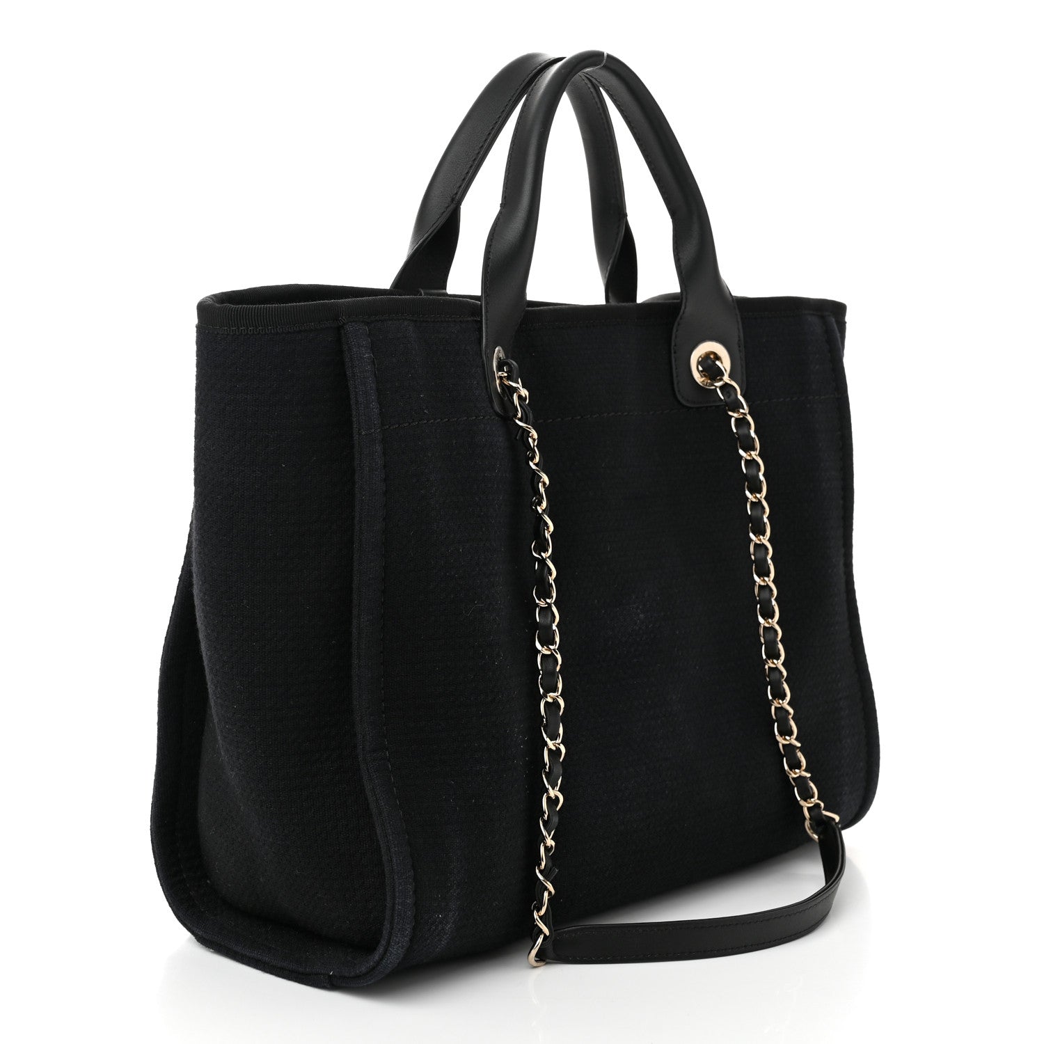 Chanel Mixed Fibers Small Deauville Tote Blue 4 of 11