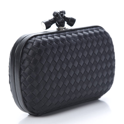 Bottega Veneta Satin Intreccio Impero Knot Clutch Black 3 of 6