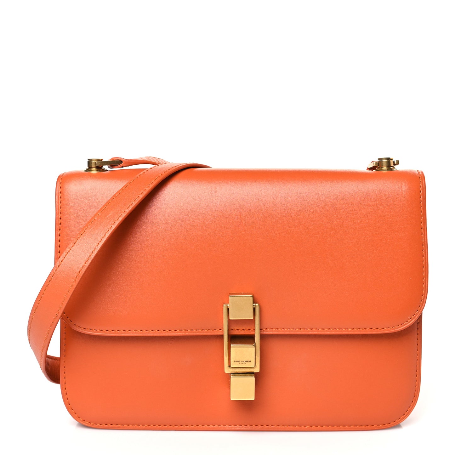 Smooth Calfskin Carre Satchel Orange