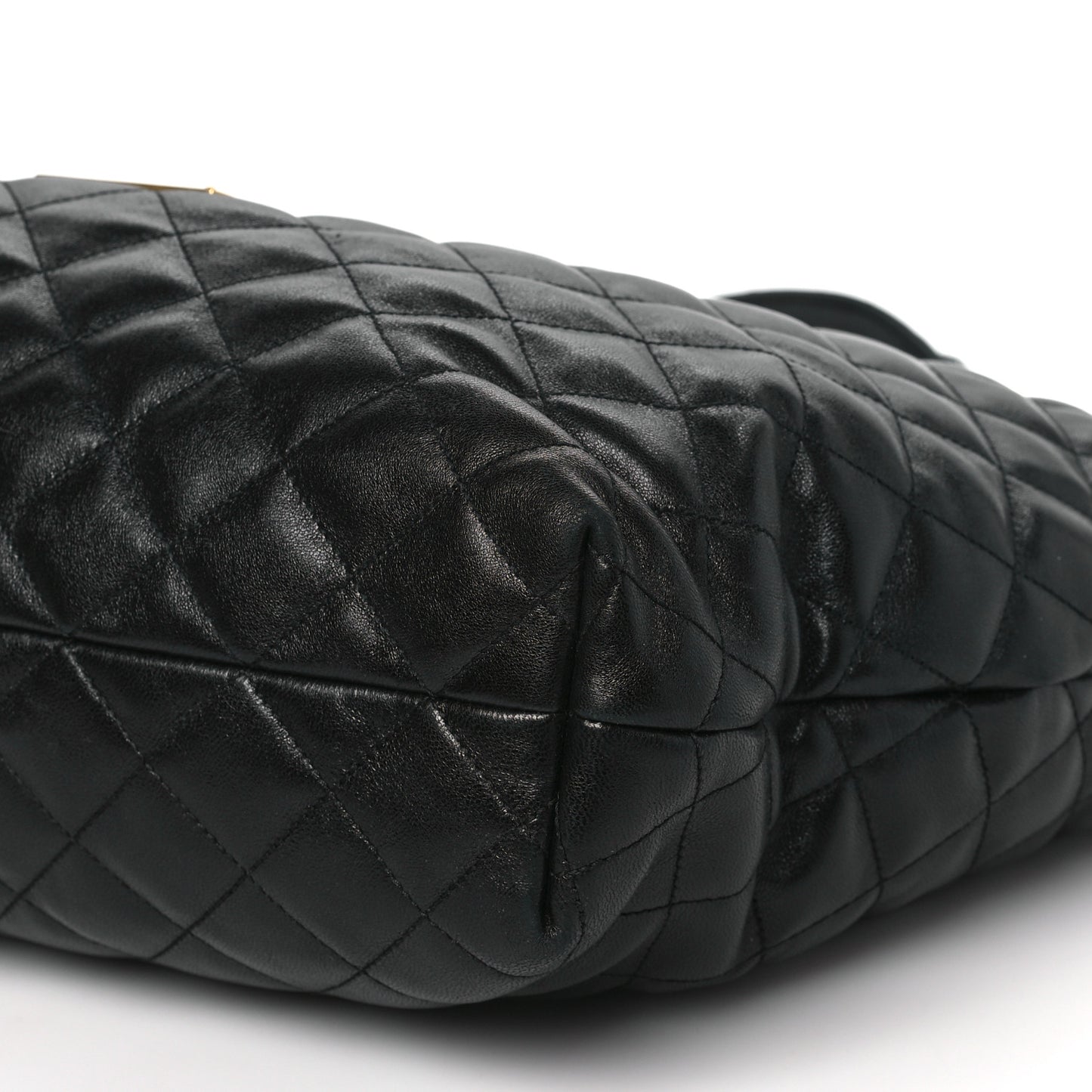 Lambskin Quilted Maxi Icare Shopping Tote Black