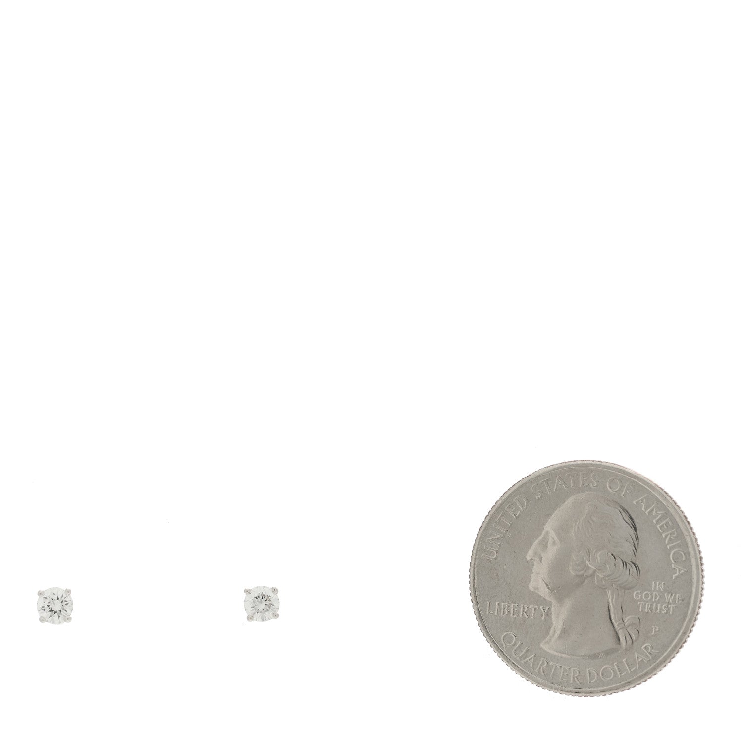 Tiffany Platinum Diamond .36ctw Solitaire Earrings 2 of 4