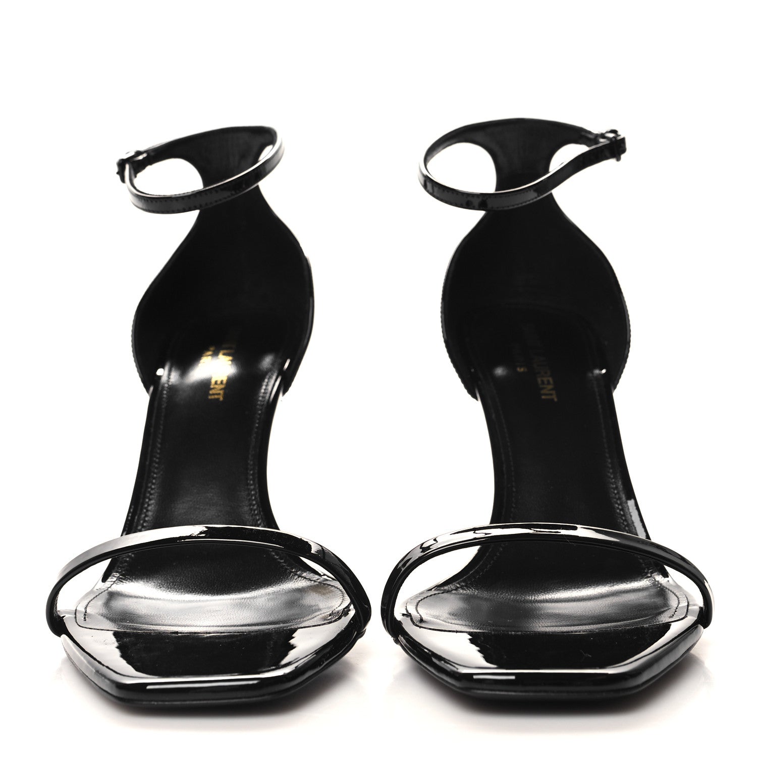 Saint Laurent Patent Calfskin Opyum 85 Sandals 40 Black 2 of 9