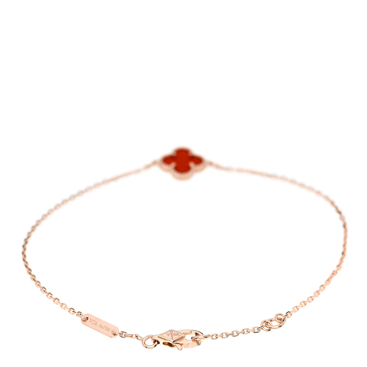 18K Rose Gold Carnelian Sweet Alhambra Bracelet