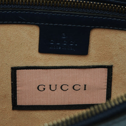 Gucci Calfskin GucciGhost Print GG Messenger Bag Blue Agata Hibiscus Red 6 of 9