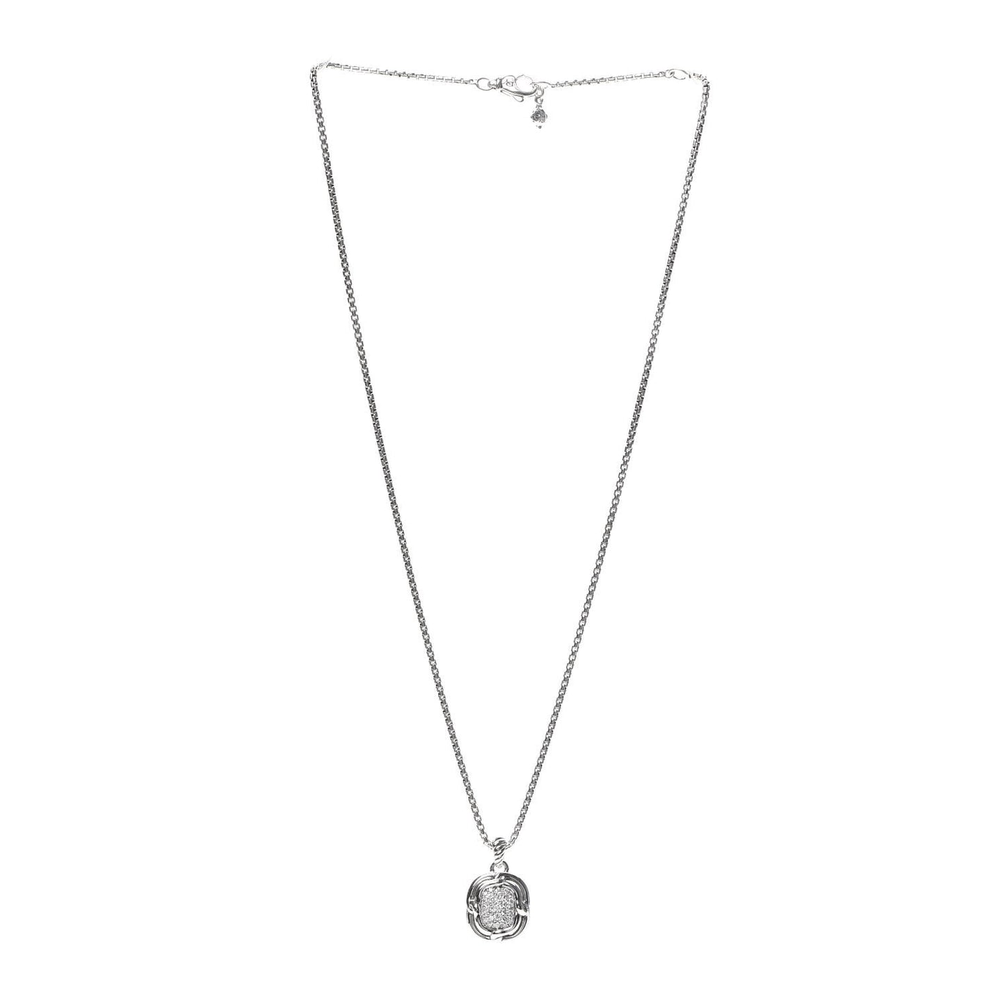 Sterling Silver Diamond 10mm Labyrinth Pendant Necklace