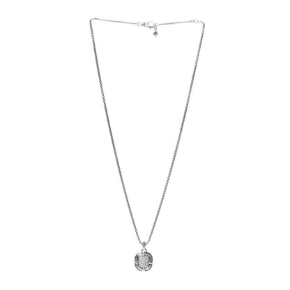 David Yurman Sterling Silver Diamond 10mm Labyrinth Pendant Necklace 3 of 4