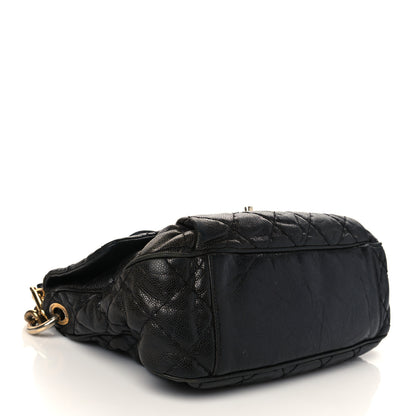 Chanel Crumpled Grained Calfskin Medium Coco Pleats Messenger Flap Black 4 of 16