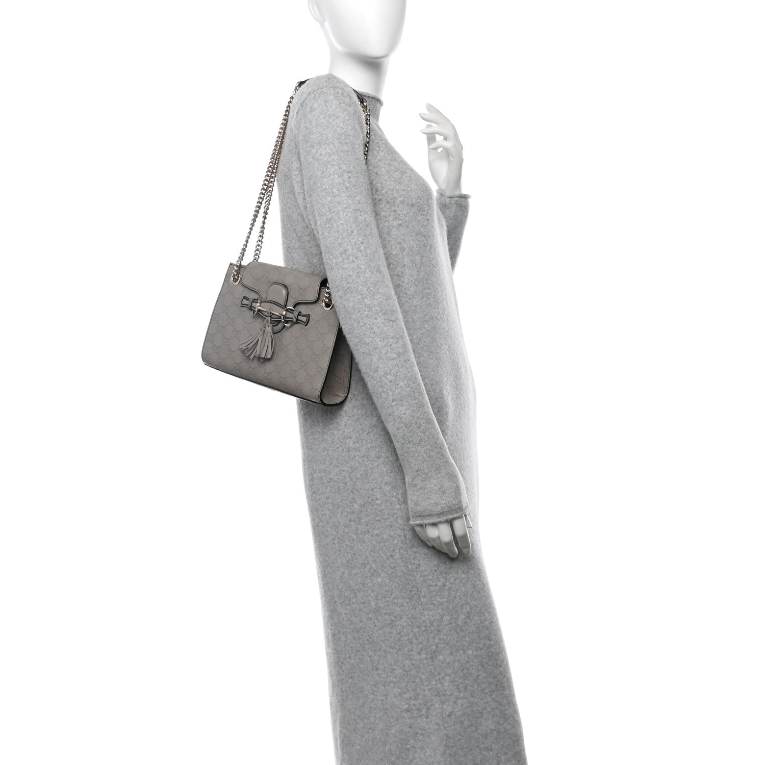 Gucci Guccissima Small Emily Chain Shoulder Bag Storm Grey 2 of 10