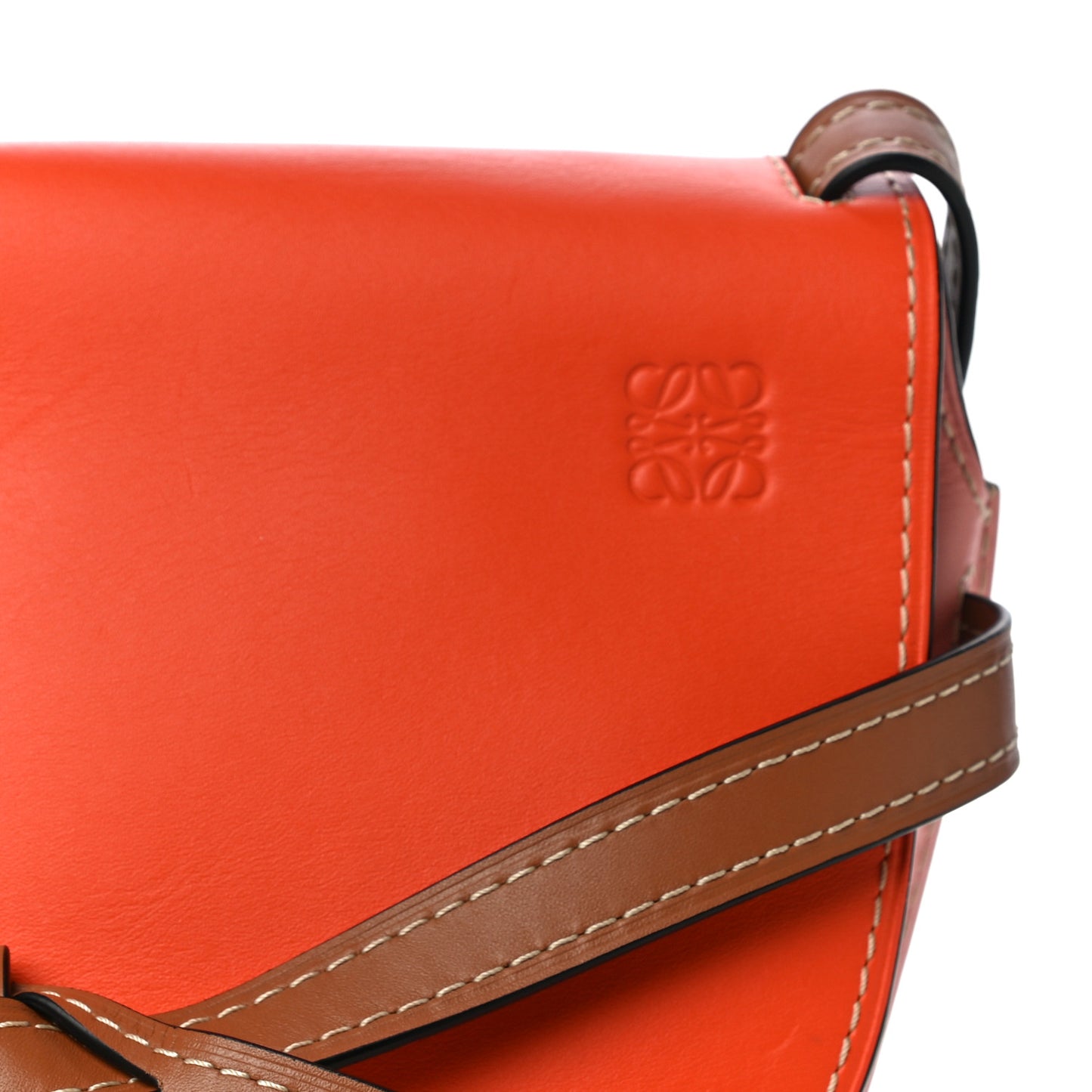 Calfskin Small Gate Crossbody Bag Orange Blossom