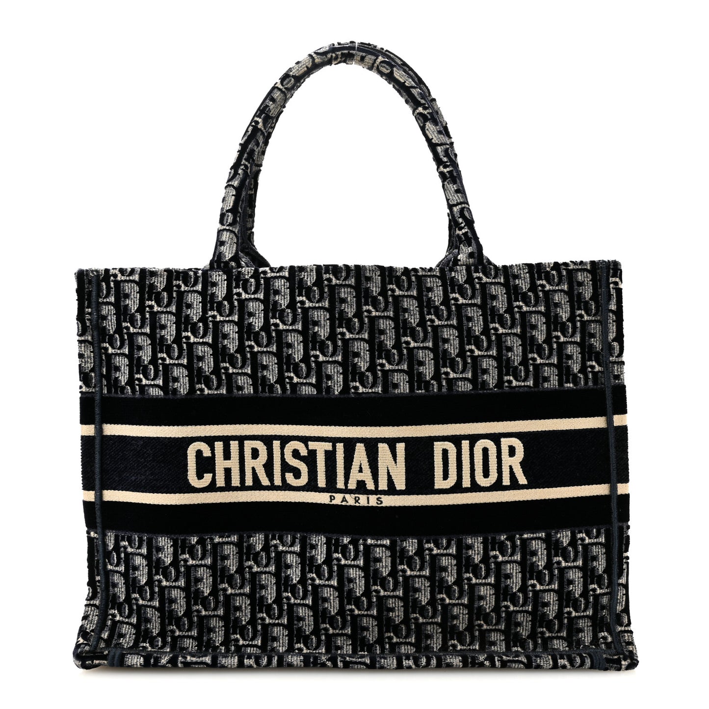 Oblique Velvet Medium Book Tote Blue Multicolor