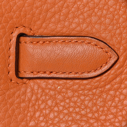 Hermes Taurillon Clemence Birkin 30 Orange 29 of 36