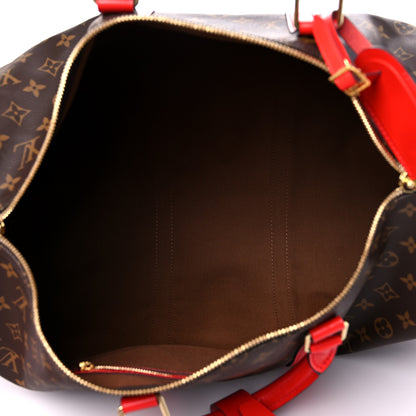 Louis Vuitton Calfskin Monogram Keepall Bandouliere 50 Coquelicot 5 of 13