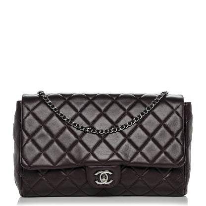 Chanel Lambskin Quilted Clutch With Chain Flap Purple 1 of 8