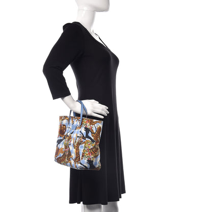 Gucci Canvas Kids Felines Vichy Print Tote Clear Sky Blue 2 of 9
