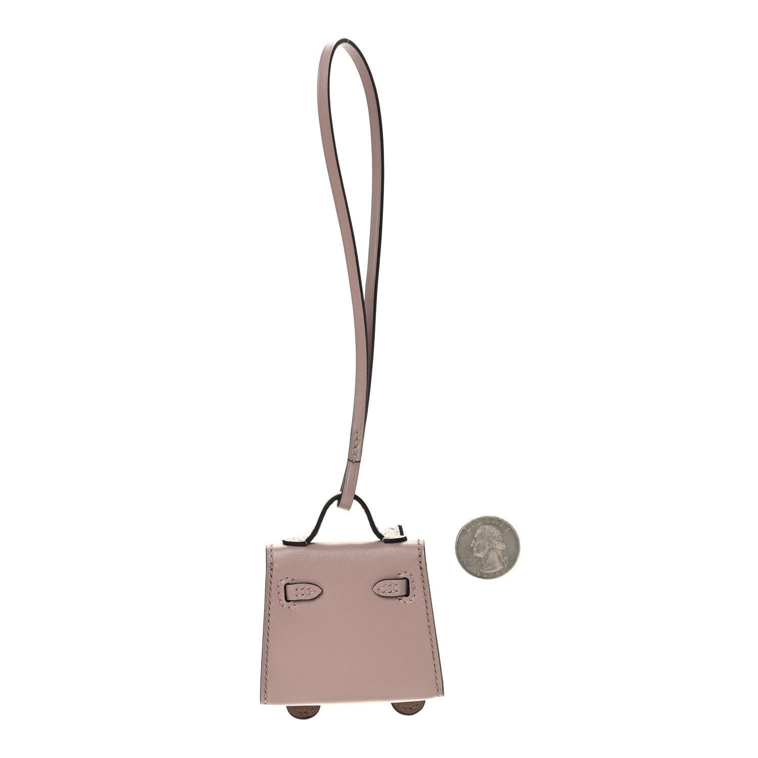 Hermes Tadelakt Chevre Mysore Kelly Quelle Idole Bag Charm Glycine 2 of 7