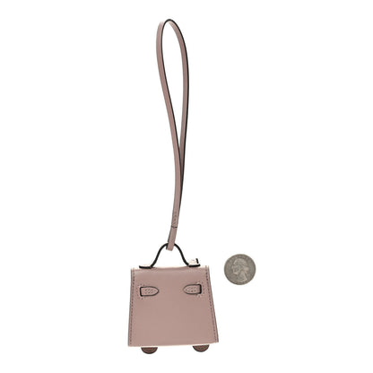 Hermes Tadelakt Chevre Mysore Kelly Quelle Idole Bag Charm Glycine 2 of 7