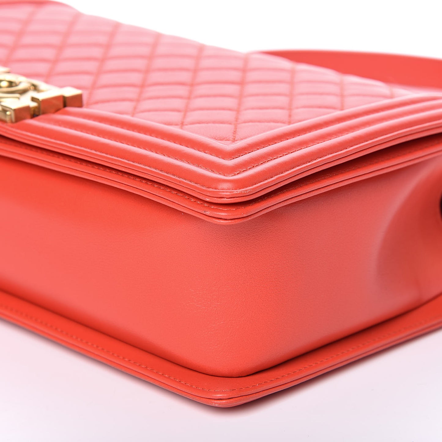 Calfskin Quilted New Medium Boy Flap Red