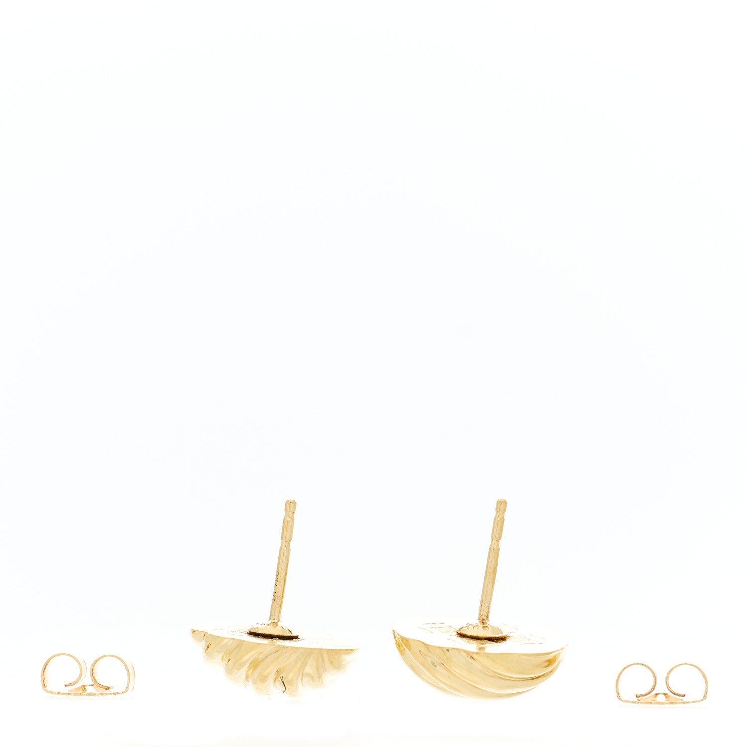David Yurman 18K Yellow Gold 14mm Sculpted Cable Earrings 2 of 3
